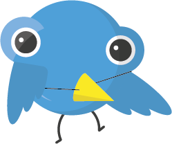 Paul dressed up as the Twitter bird logo