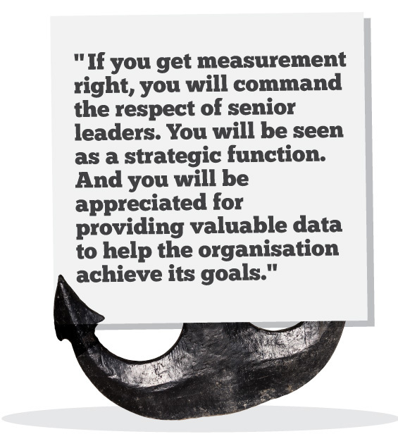 If you get measurement right, you will command the respect of senior leaders. You will be seen as a strategic function. And you will be appreciated for providing valuable data to help inform the organisation’s strategy to achieve its goals.