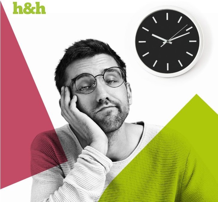 Bored man who's switched off in his meeting, a visual asset for H&H's Humber Business Week 2018 event