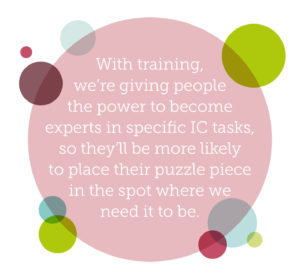 Why internal communications should be everybody's responsibility quote 2: With training, we’re giving people the power to become experts in specific IC tasks, so they’ll be more likely to place their puzzle piece in the spot where we need it to be