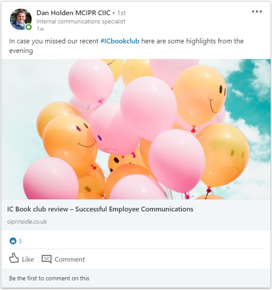 7 internal communications LinkedIn Groups you should join today, Dan Holden MCIPR CIIC